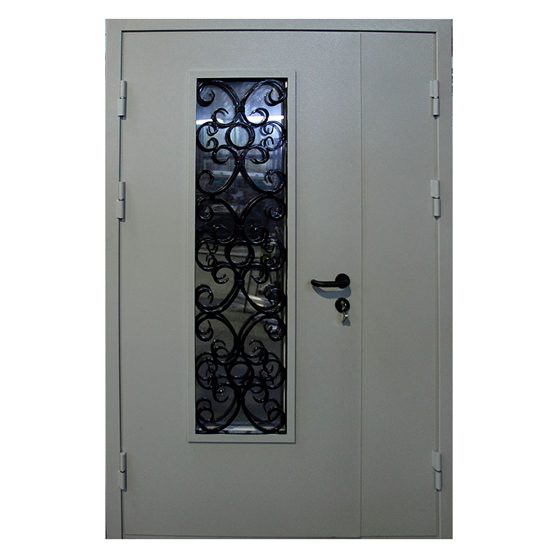 Подъездная металлическая дверь DM-040 (порошковое напыление + винилискожа)