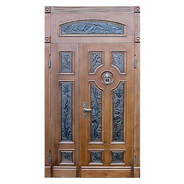 Парадная входная металлическая дверь PD-008 (массив дуба снаружи и внутри)