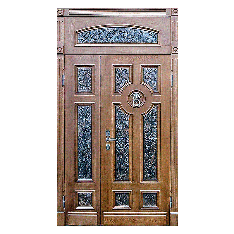 Парадная входная металлическая дверь PD-008 (массив дуба снаружи и внутри)