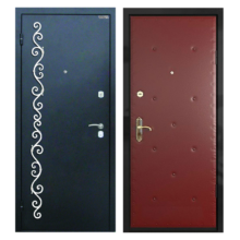 Входная металлическая дверь PVDК-003 (порошковое напыление с ковкой + винилискожа)