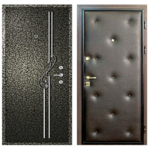 Входная металлическая дверь PVDК-008 (порошковое напыление с ковкой + винилискожа)