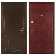 Входная металлическая дверь PVК-007 (порошковое напыление с ковкой + винилискожа)