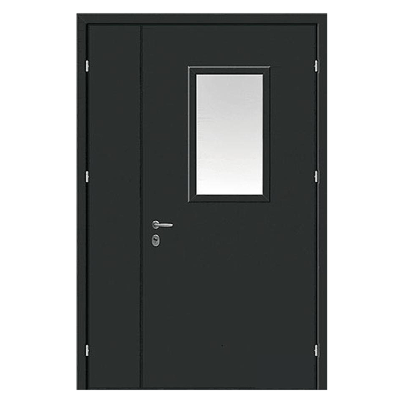 Техническая металлическая дверь TD-008 (нитроэмаль + стеклопакет)